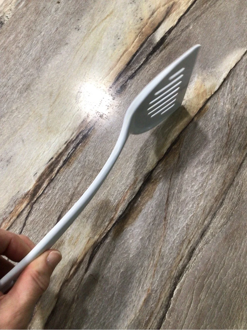 Vintage White Melamine-Ware Slotted Spatula Turner JP-639 Kitchen Utensil 11.75”